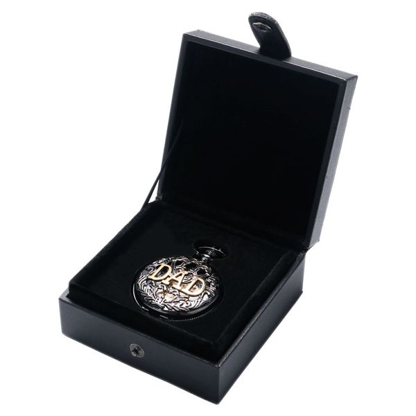 

black elegant gift box leather case pocket watch holder case display pillow foam pad wholesale, Black;blue