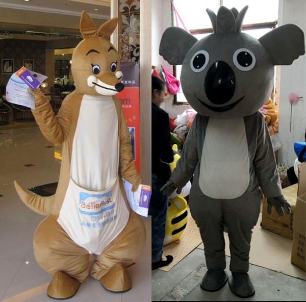 

kangaroo mascot costume koala mascot costum cartoon custom dress amusement park outfit ing, Red;yellow