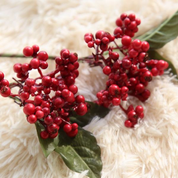 

2pcs mini red berry artificial fruit party home floral decor christmas decoration foam diy scrapbooking fake plant 52113