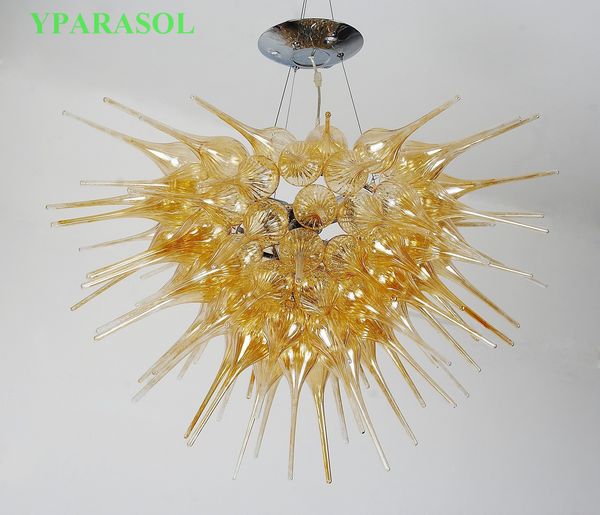 

hand blown amber murano crystal chandelier lighting l lobby vintage pendant light form china