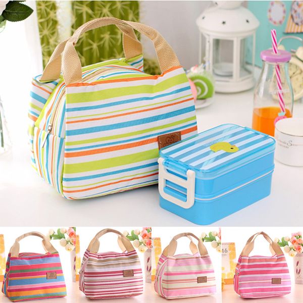 

fashion portable insulated canvas lunch bag thermal food picnic lunch bags for women kids men cooler lunch box bag tote
