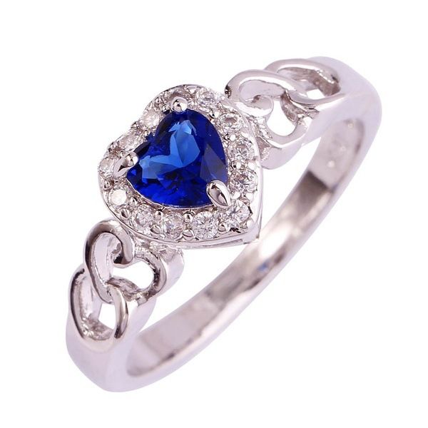 

zirconia rings silver plated heart gift wedding rings, Golden;silver