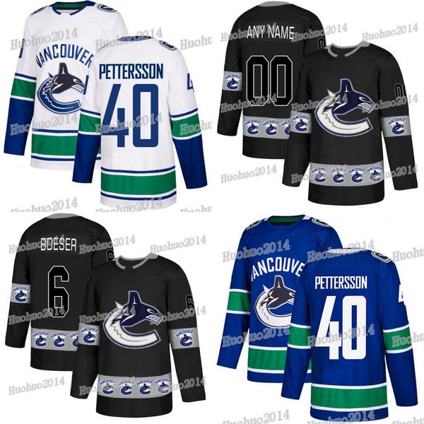 

40 Elias Pettersson Vancouver Canucks 2018-19 6 Brock Boeser 53 Bo Horvat Henrik Sedin Brendan Leipsic Nic Dowd Jussi Jokinen Hockey Jerseys