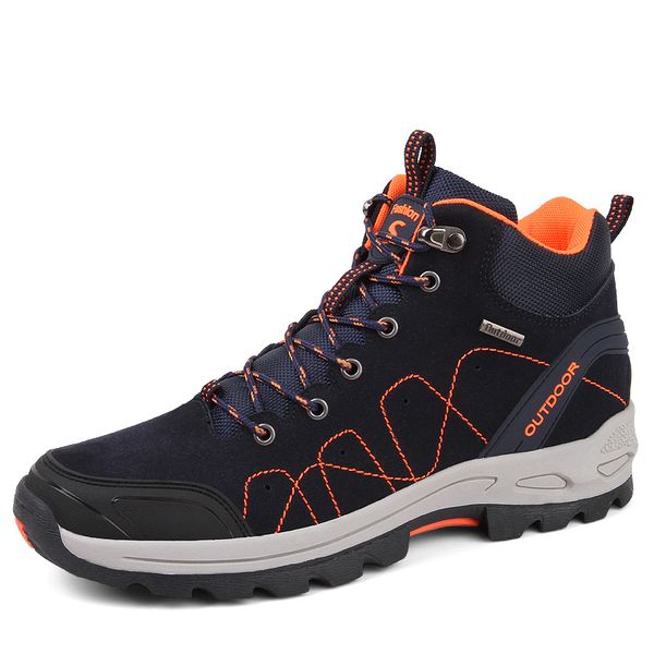 

outdoor hiking shoes lace up man anti-skid windproof gray blue travel shoe trend sports sneakers trekking man mountain sneakers