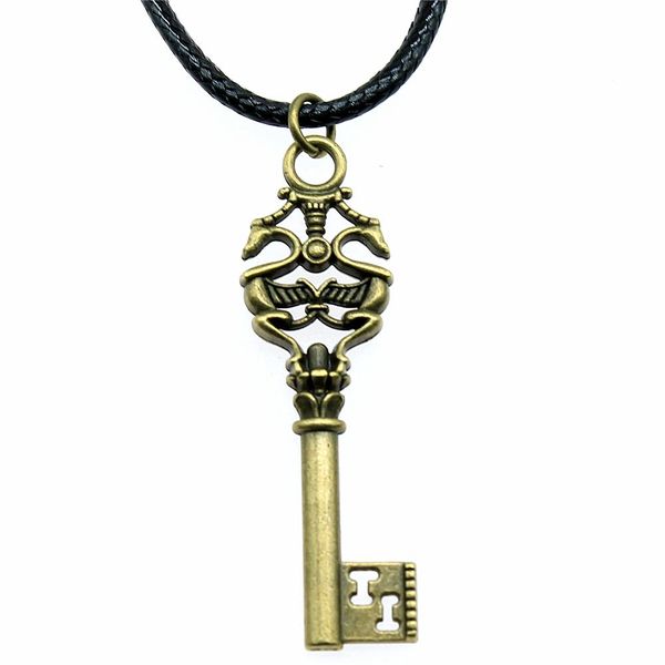 

wysiwyg 5 шт. кожа цепи ожерелья подвески колье воротник женщины ожерелье ювелирные изделия ретро ключ 48x14mm n6-a12728, Golden;silver