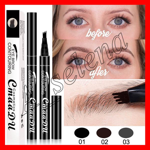 

cmaadu liquid eyebrow pen liquid eyebrow enhancer 3 colors 4 head eyebrow enhancer long-lasting waterproof eye brow contouring ing