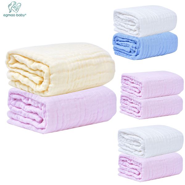 

1 piece 6 layers baby bath towels 100% cotton gauze solid new born baby towels ultra soft strong water absorption care