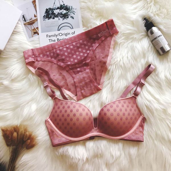 

bra and panty set women bra set pushup underwear deepv ventilation wave point pattern woman lingerie girl underpants briefs, Red;black