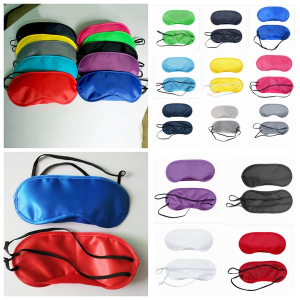 Maschera per gli occhi per dormire 13 colori Copertura per gli occhi in poliestere Ombreggiatura traspirante Visiera da viaggio Benda per gli occhi Maschera per il sonno Antifaz Para Dormir Con Parche En El Ojo