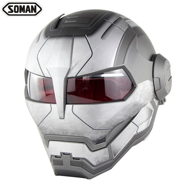 

Racing Motorcycle Ironman Helmet Motocross Flip Up Robot Style Casco Moto Full Face Capacete Soman 515