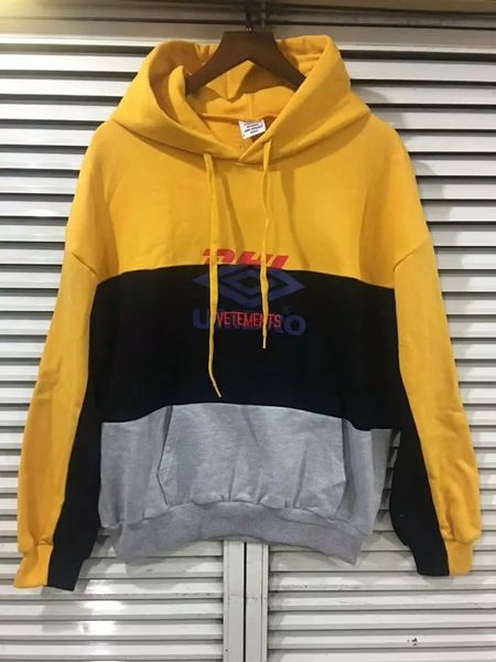 

mens womens designer hoodie panelled dhl vetements casual hoodies long sleeve sweatshirts male female hip hop pullover, Black