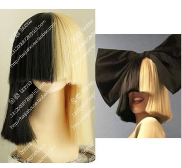 Dies ist eine modische Sia Blonde Black Fashion Perücke. Wunderschönes Perückenhaar im abendländischen Stil