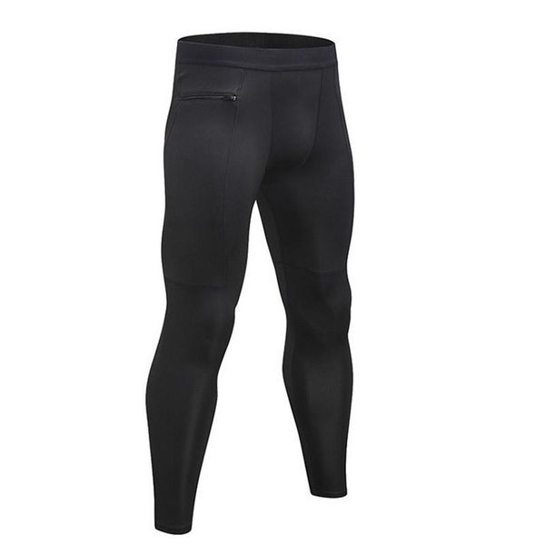 

zipper pocket male sport pants quick dry men's running jogging pant gym fitness athletic clothing training sport leggings, Black;blue