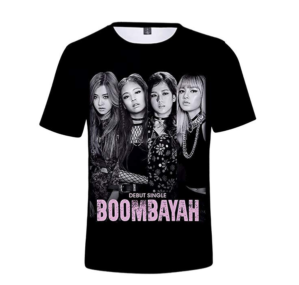 

wholesale-fashion mens/womens summer style lisa jisoo funny 3d print casual t-shirt xb042, White;black