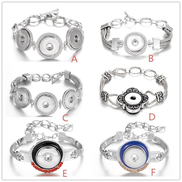 

noosa куски 6styles оснастки кнопка шарм браслет браслеты для женщин 18 мм имбирь щелкает кнопку ювелирные изделия, Golden;silver