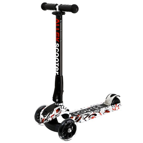 

scooter 3 wheel adjustable height pu flashing wheels kick scooter with patented folding system for kids children 3-17 year-old
