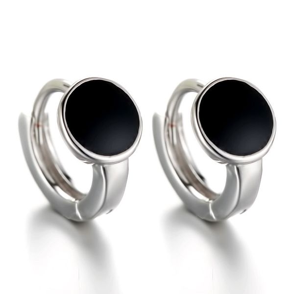 

925 sterling silver the new listing korean style jewelry elegant clip on earrings round black crystal fashion ear cuff for women f77, Golden;silver