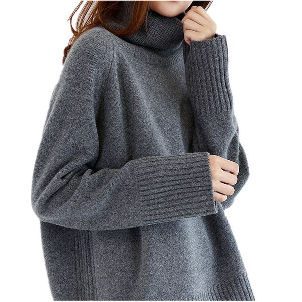 

2017 double thickening loose turtleneck cashmere sweater female sweater cashmere pullover, White;black