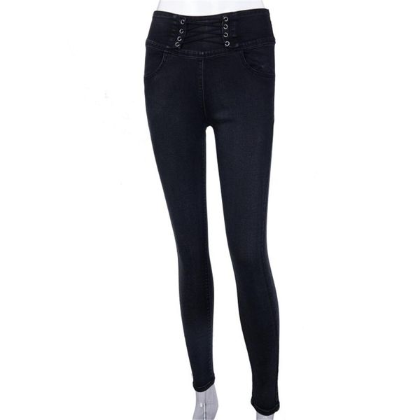 

jeans for women black jeans high waist woman high elastic stretch female washed denim skinny pencil pants, Blue