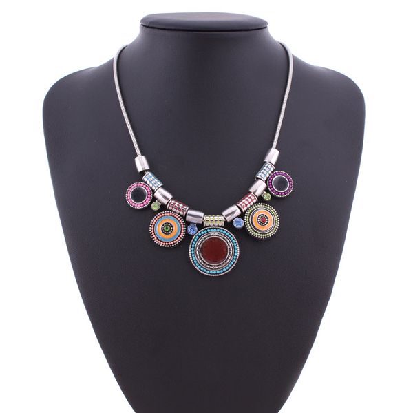 

party wedding jewelry fashion vintage boho drop-shaped necklace women gifts, Silver