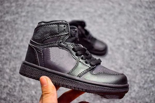 

детская обувь 1s дешевые дети верхнего качества баскетбольные ботинки оптовой цены продажи бесплатная доставка us10.5c-us3y, Black