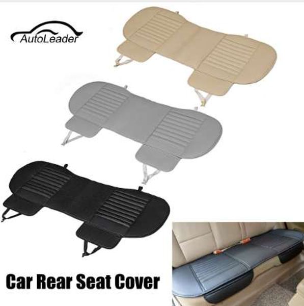 Gris 3D universal carbón de bambú cojín de cuero PU almohadilla del asiento cubiertas de asiento de coche