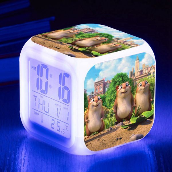 

the nut job 2: nutty by nature led alarm clock temperature/time/date display lcd digital clock kid bedroom electronic desk