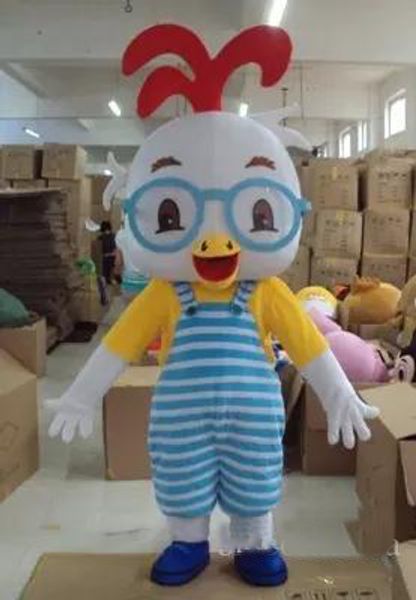 

2022 glasses chicken mascot costume children size party fancy dress factory direct sale, Red;yellow