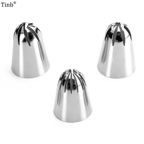 

3pcs big russian tulip icing piping nozzles stainless steel flower cream pastry tips nozzles cake cupcake decorating tools set