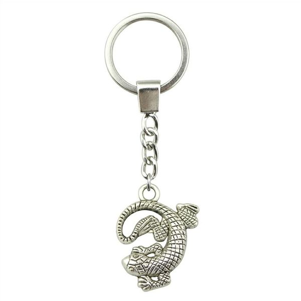 

6 pieces key chain women key rings couple keychain for keys gecko 31x24mm, Slivery;golden