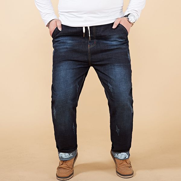 

2018 spring retail & wholesale good quality denim jeans men casual slim cotton men large size -8xl denim stretch jeans, Blue