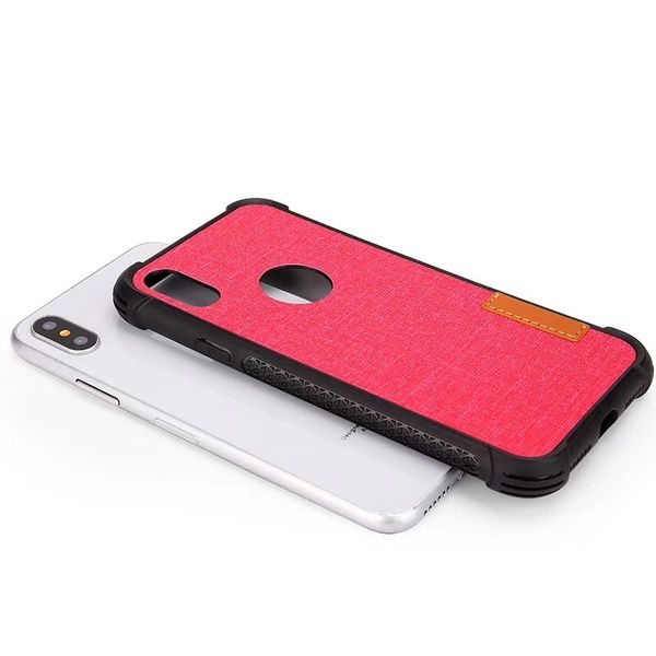 

retro cloth grain for iphone xs max luxury case hybrid 3in1 shockproof pc+tpu+texile phone case for iphone xs max case