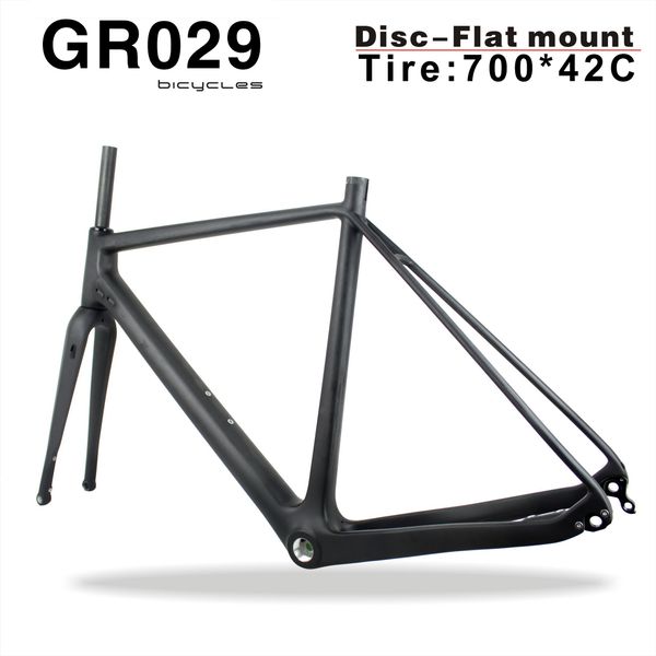 

Superlight Full Carbon Gravel Bicycle Frame Di2 Carbon Cyclocross Frame China carbon bike frame with BSA/BB30 Bottom Bracket