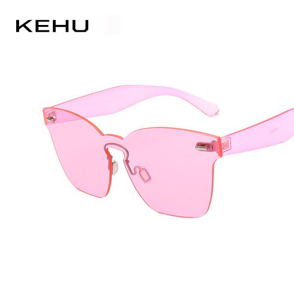 

kehu women brand designer square rimless square frame flat panel lens male sun glasses k9029, White;black