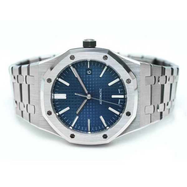 

Роскошные часы для мужчин мода классический стиль 42 мм ремешок из нержавеющей стали высокое качество автоматическое движение наручные часы Сапфир 15400ST