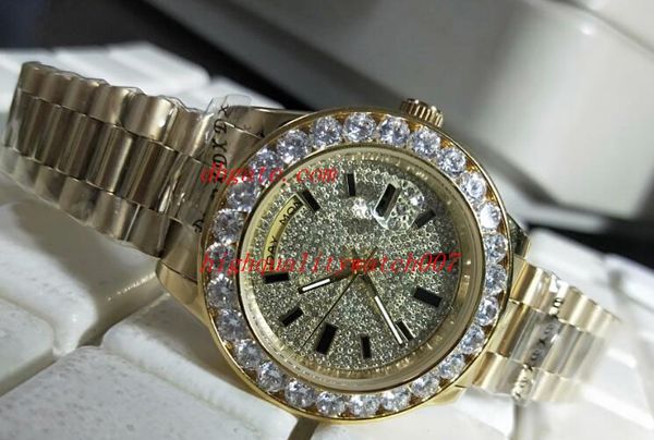 

classic series men's fashion wristwatches day-date 18k yellow gold diamond 41mm 18958 118238 228238 eta movement automatic mens watch w, Slivery;brown