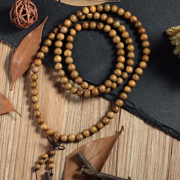 

108*8mm tibetan buddhist for men natural green sandalwood prayer malas fashion wooden beaded necklace bracelets p3, Black
