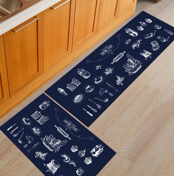 

2pcs/set kitchen mats long floor mat water absorption oil control kitchen rugs cooking mats bathroom rugs porch doormat tapete