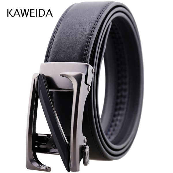

kaweida designer belts for men 2018 letter z automatic buckle cowskin split leather waist belt for jeans fashion waistband riem, Black;brown