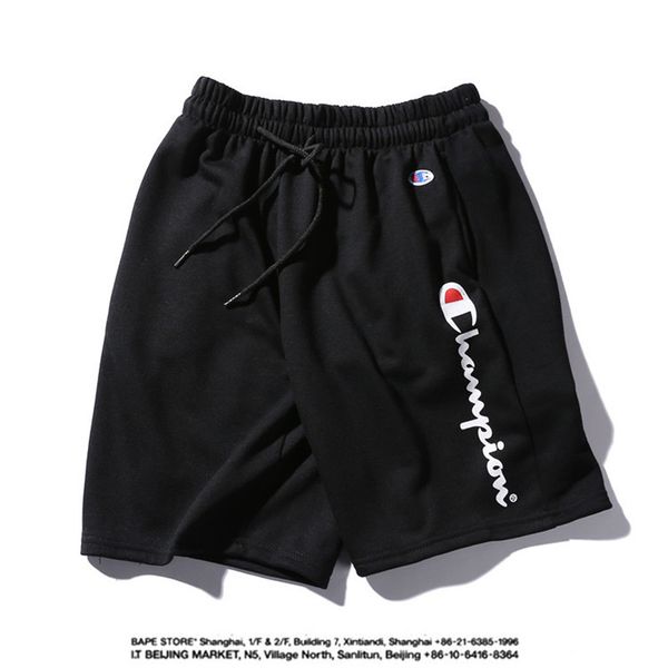

designer mens shorts summer style brand shorts pattern printed mens casual solid color short pants fashion sport short trousers joggers, Black