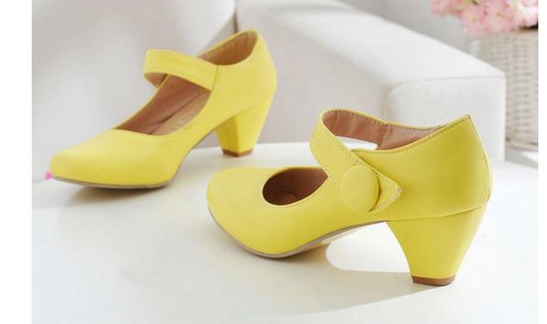 

send 2016 spring new style shallow mouth coarse heeled women's shoes, Black