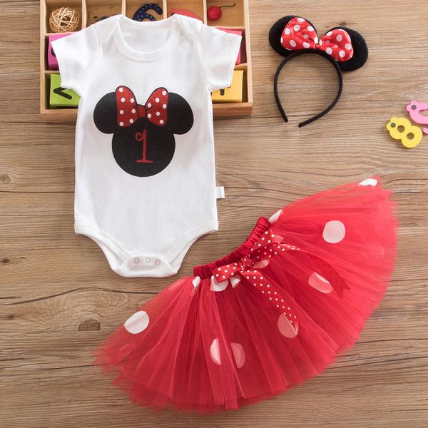 

summer baby girl dress newborn costume mouse fancy infant dresses for girl outfits first birthday christening vestido infantil, Red;yellow