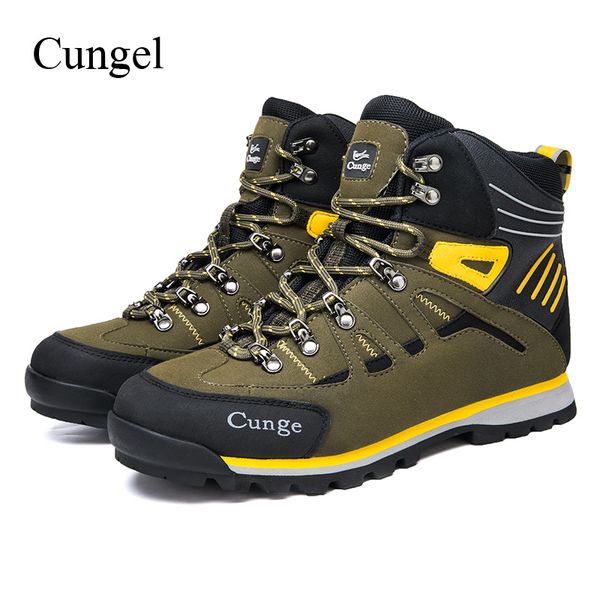 

cungel men hiking shoes outdoor autumn/winter trekking sneakers anti-skid climbing boots wear resistant mountain ankle boots