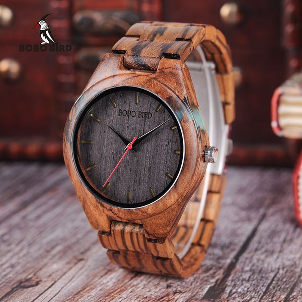 

bobo bird men wooden watches brand design quartz wristwatch timepieces relogio masculino in watch box q05 accept drop ship, Slivery;brown
