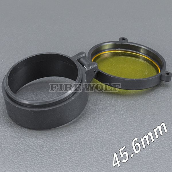 

45.6mm Flashlight Cover Scope Cover Rifle Scope lens Cover Internal diameter 45.6mm Transparent yellow glass hunting