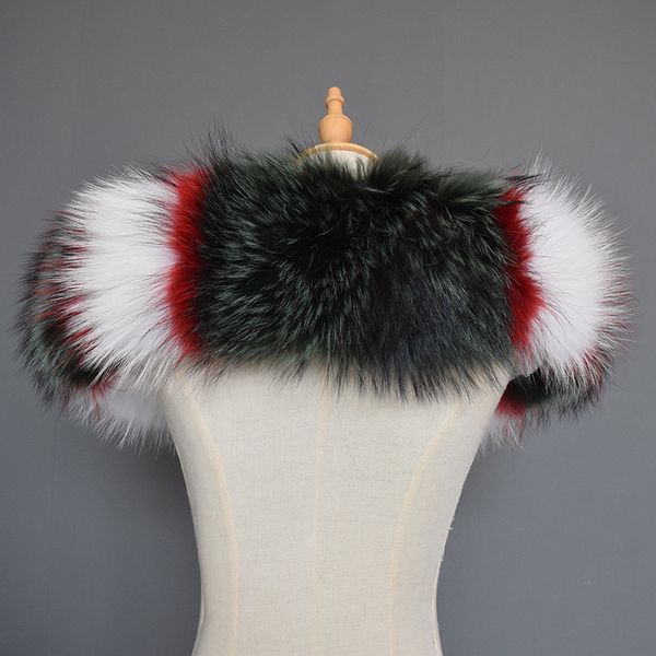 

jkp new genuine real natural raccoon animal skins necklace women scarf fashion coat sweater jacket hooded scarves luxury