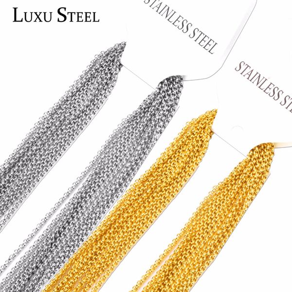 

whole saleluxusteel 10pcs/lot stainless steel necklace width 2mm length 45/50/55/60cm customized round link chain necklaces stainless stee, Silver