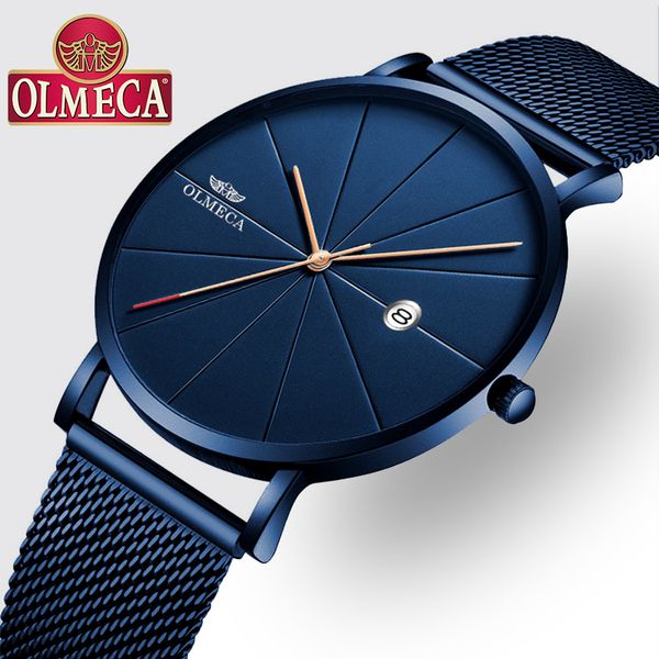 

brand olmeca quartz watch relogio masculino fashion complete calendar wrist watch 3atm waterproof watches for men, Slivery;brown