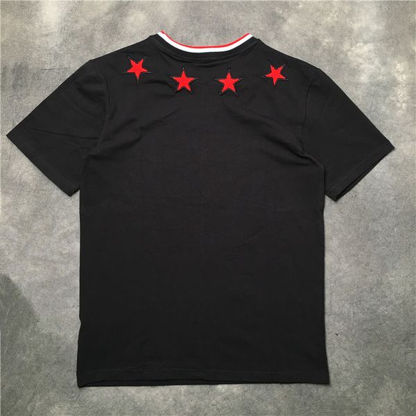 

summer 2018 fashion embroidery shirt sleeve casual brand shirt men pentagram collar style t pattern circular t short man casual tee unrtw, Black