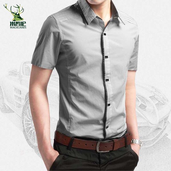 

2018 autumn simple style short mens tshirt spring stripe patchwork shirt slim thin men's short tshirts, White;black